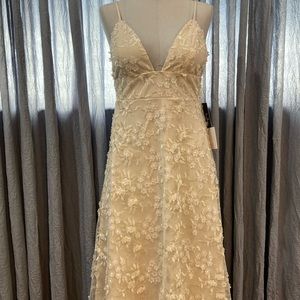 Lulus Spaghetti Strap Dress with Floral Appliqué (New)